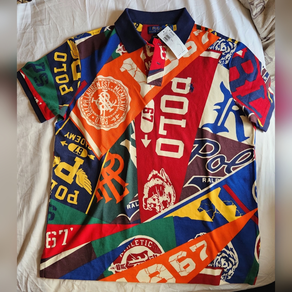 Polo Ralph Lauren Custom Slim Fit Pennant Mesh Polo Shirt, Large Mens, NWT